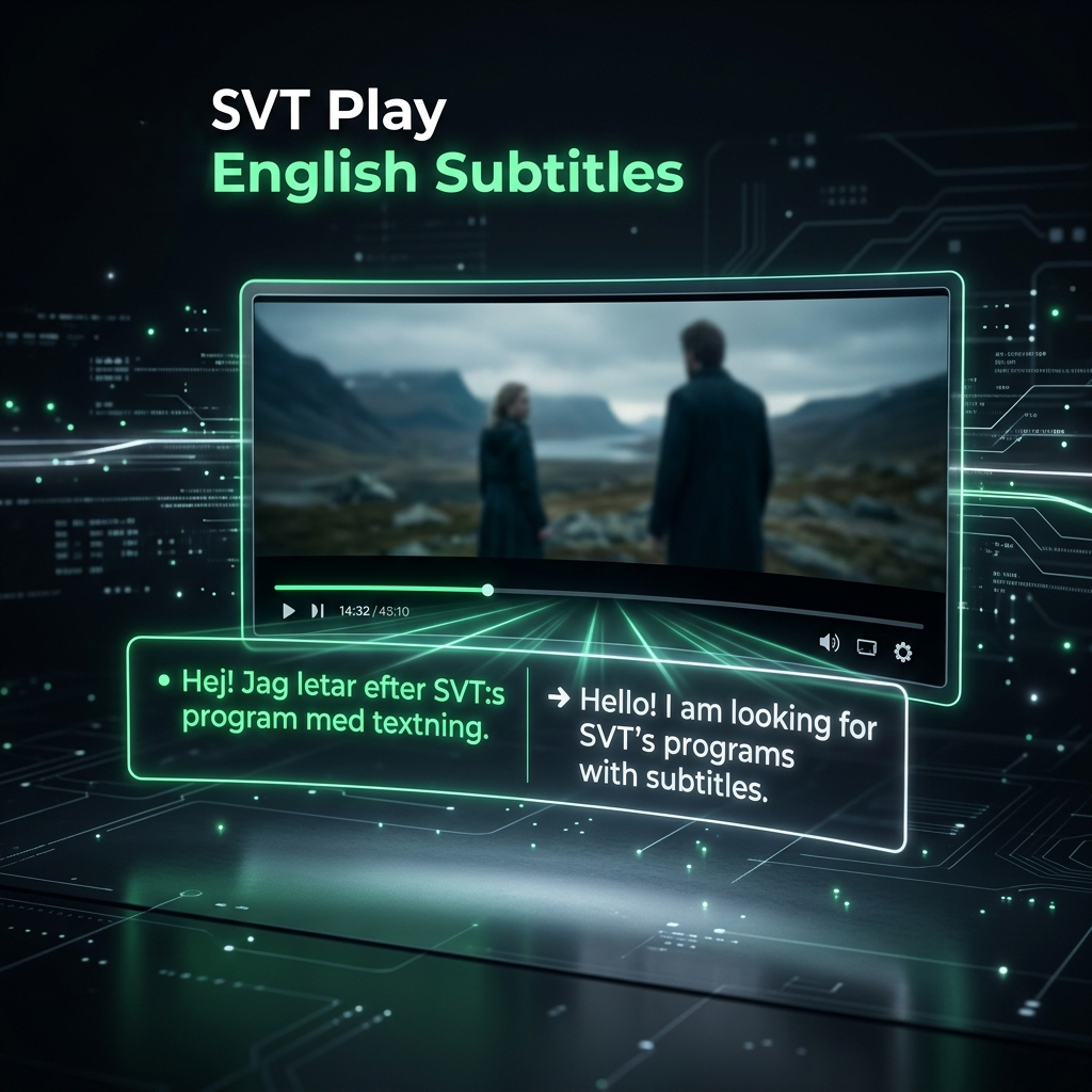 SVT Play English Subtitles extension in action showing Swedish to English translation overlay